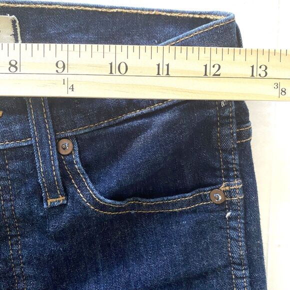 Madewell 10-Inch High Rise Skinny Dark Wash Jeans with Raw Hem Zip Fly Sz 25 - Picture 4 of 13